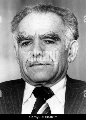 Yitzhak Shamir, homme politique, ministre israélien des Affaires étrangères. [traduction automatique] Banque D'Images