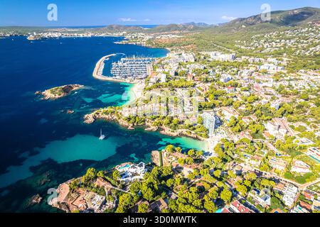 Bendinat et Portals nous villages côtiers vue panoramique aérienne. Île de Majorque. Îles Baléares d'Espagne. Banque D'Images