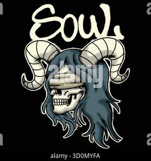 Crâne fille pour l'illustration streetwear Illustration de Vecteur