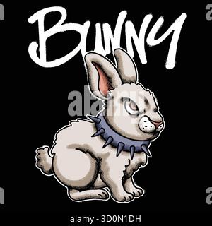 Angry Bunny Urban Streetwear Art Illustration de Vecteur