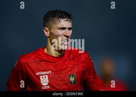Hvidovre, Danemark. 23 octobre 2025. Ahmed Iljazovski (15 ans) de Hvidovre vu lors du match de Betinia Liga entre Hvidovre IF et HB Koge au Pro ventilation Arena de Hvidovre. Crédit : Gonzales photo/Alamy Live News Banque D'Images
