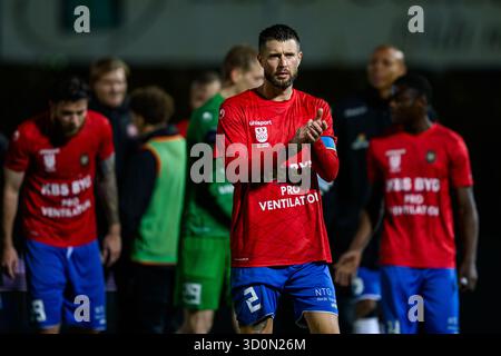 Hvidovre, Danemark. 23 octobre 2025. Daniel Stenderup (2) de Hvidovre vu après le match de Betinia Liga entre Hvidovre IF et HB Koge au Pro ventilation Arena de Hvidovre. Crédit : Gonzales photo/Alamy Live News Banque D'Images
