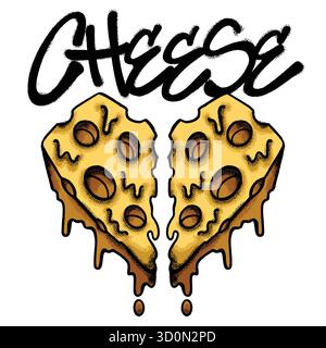 Melting Cheese pour l'illustration streetwear Illustration de Vecteur
