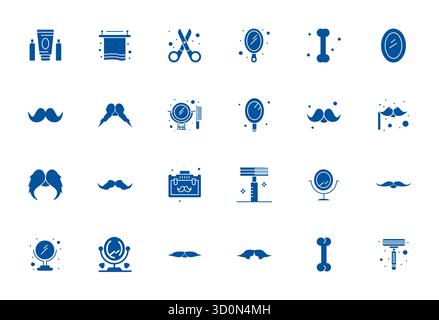 Magistralement créé 24 icônes vectorielles représentant le toilettage dans un design rempli, avec haute résolution détaillée résolution améliorée pour un rendu visuel exceptionnel Illustration de Vecteur