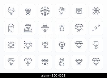 Astucieusement conçu 24 icônes vectorielles optimisées Bold Line Pixel pour Brilliance, livré au format 128x128 pour une excellence visuelle constante. Illustration de Vecteur