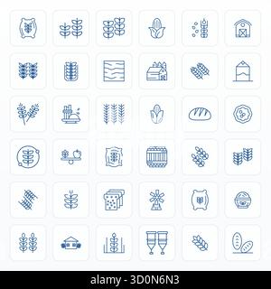 Pack de pointe avec des icônes vectorielles parfaites de 36 PIXELS inspirées par grain, créé au format Bold Line chez Retina prêt pour la prochaine génération int Illustration de Vecteur