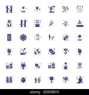 Ensemble sophistiqué de 36 icônes vectorielles remplies pour STEM, conçu avec une clarté alignée 128x128 pixels pour les applications professionnelles. Illustration de Vecteur