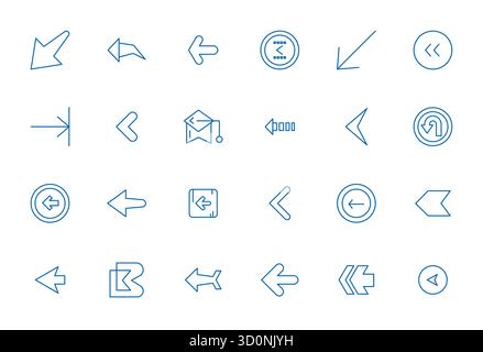 Astucieusement conçu 24 icônes vectorielles optimisées Bold Line Pixel pour Previous Step, livré au format 64x64 pour une excellence visuelle constante. Illustration de Vecteur