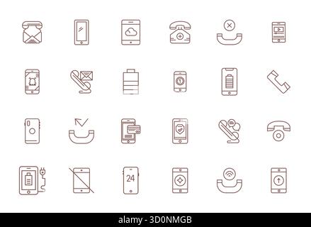 Débloquez 24 icônes vectorielles optimisées Bold Line Pixel inspirées par Phone, optimisées au format 64x64 pour un affichage sans faille sur tous les appareils. Illustration de Vecteur