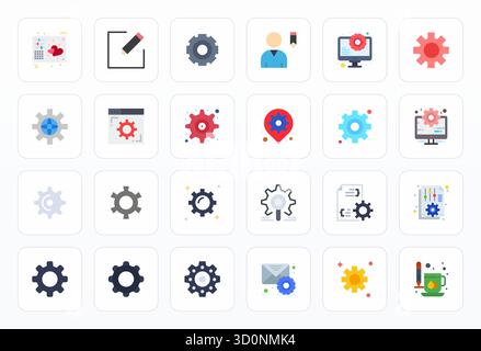 Améliorez vos projets avec 24 icônes vectorielles plates sur le thème personnaliser, avec une résolution parfaite DE PIXEL haute résolution idéale pour nettoyer et profes Illustration de Vecteur