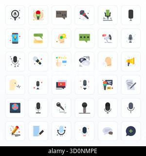 Pack raffiné avec 36 icônes vectorielles plates pour le commentaire, optimisé avec Retina Ready Pixel qualité optimisée pour un design élégant et fonctionnel donc Illustration de Vecteur
