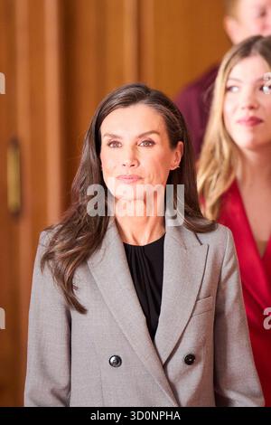 Oviedo, Asturies, Espagne. 24 octobre 2025. La Reine Letizia d'Espagne a assisté à une audience avec des membres protecteurs de la Fondation Princesa des Asturies lors des Princesa de Asturias Awards 2025 à l'hôtel Reconquista le 24 octobre 2025 à Oviedo, Espagne (crédit image : © Jack Abuin/ZUMA Press Wire) USAGE ÉDITORIAL SEULEMENT ! Non destiné à UN USAGE commercial ! Banque D'Images