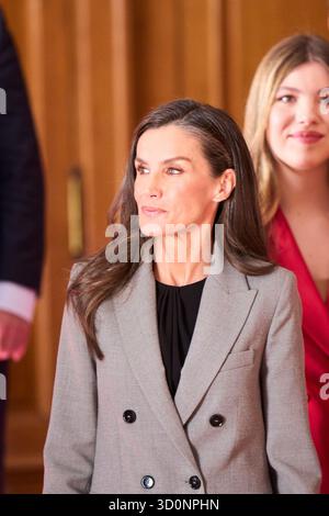 Oviedo, Asturies, Espagne. 24 octobre 2025. La Reine Letizia d'Espagne a assisté à une audience avec des membres protecteurs de la Fondation Princesa des Asturies lors des Princesa de Asturias Awards 2025 à l'hôtel Reconquista le 24 octobre 2025 à Oviedo, Espagne (crédit image : © Jack Abuin/ZUMA Press Wire) USAGE ÉDITORIAL SEULEMENT ! Non destiné à UN USAGE commercial ! Banque D'Images