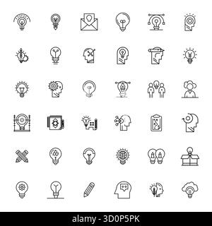 Collection avancée d'icônes vectorielles optimisées de 36 pixels inspirées par le concept, conçues en Bold Line avec optimisation haute résolution pour un visuel supérieur Illustration de Vecteur