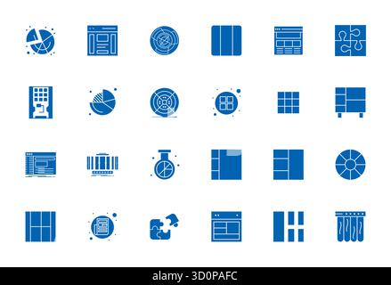 24 icônes vectorielles remplies pour sections conçues avec précision, conçues à la résolution Retina Ready Grid adaptée pour une clarté et une évolutivité exceptionnelles. Illustration de Vecteur