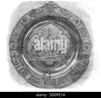 Bouclier maçonnique, remis au général Ramsay, Grand Maître provincial du Bengale, Inde Banque D'Images