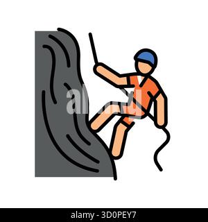 icône de ligne de couleur canyoneering pour les projets numériques et d'impression. Icônes nettes minimales pour les applications et les sites Web. Icônes simples modernes pour UI UX et branding Illustration de Vecteur