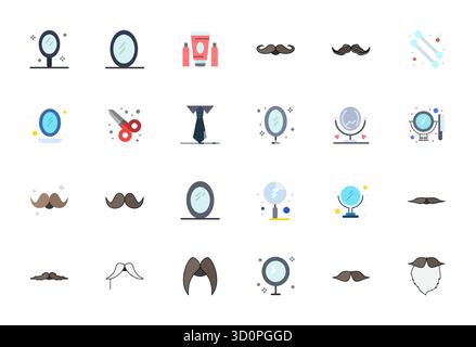 Judicieusement conçu 24 icônes vectorielles sur le thème du toilettage, fabriqué à plat avec affichage haute résolution précision parfaite pour la conception contemporaine n Illustration de Vecteur