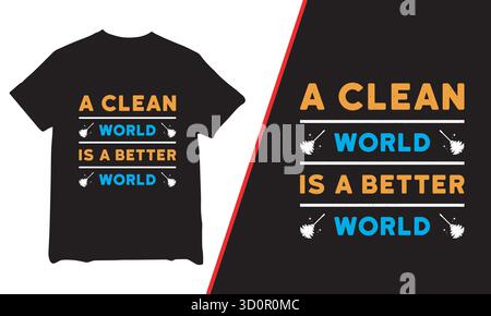 T-shirt World Cleanup Day, t-shirt, t-shirt World Cleanup Day 2025, t-shirt de mouvement World Cleanup Day, t-shirt Cleanup, Illustration de Vecteur