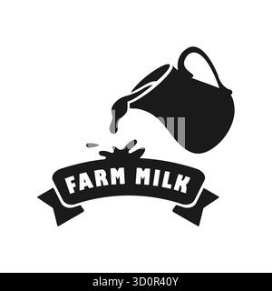 Graphique illustrant l'importance de la conservation de l'environnement. La conception comprend un pichet à lait versant du lait frais, illustrant le lien entre l'agriculture biologique et l'écologie. Illustration de Vecteur