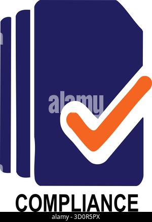 Icône de conformité avec coche isolée sur fond blanc pour les affaires et la réglementation Illustration de Vecteur