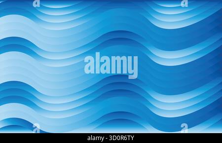 Des vagues de gradient bleu abstrait coulant sans heurt créant un motif serein et dynamique semblable à l'eau Illustration de Vecteur
