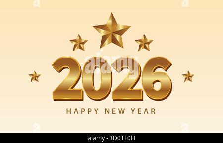Joyeux voeux du nouvel an 2026 avec symbole de poing surélevé et feux d'artifice festifs isolés sur fond blanc Illustration de Vecteur