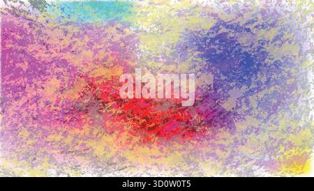 Une peinture éclaboussure colorée abstraite avec des teintes mélangées et une surface texturée. Illustration de Vecteur