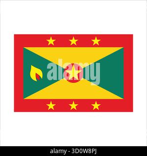 Drapeau de la Grenade illustrant l'identité nationale, le pays et le patriotisme. Illustration de Vecteur