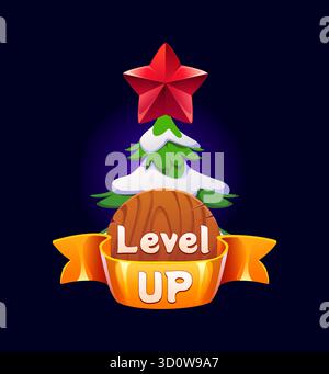 Niveau supérieur de Noël, badge de jeu festif de Noël Illustration de Vecteur