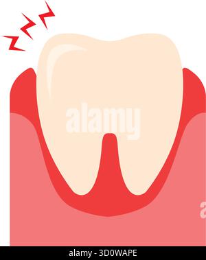 Inflammation dentaire, traitement des racines dentaires, symbole sur fond blanc. Illustration vectorielle Illustration de Vecteur