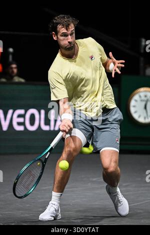 Paris, France. 25 octobre 2025. Quentin Halys participe aux qualifications Rolex Paris Masters 2025 au Paris la Défense Arena, le 25 octobre 2025. Photo de Firas Abdullah/ABACAPRESS.COM crédit : Abaca Press/Alamy Live News Banque D'Images
