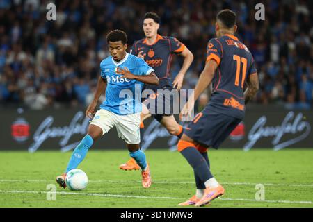 Naples, Italie. 25 octobre 2025. David NERES de la SSC Napoli lors du match de football Serie A 2025/2026 entre la SSC Napoli et le FC Internazionale au stade Diego Armando Maradona à Naples (Italie), le 25 octobre 2025. Crédit : Insidefoto/Alamy Live News Banque D'Images