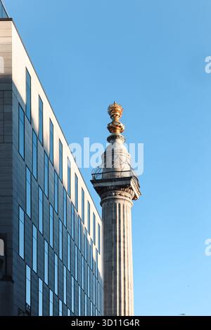 Londres, Royaume-Uni - 10 août 2022 : Monument au Grand incendie de Londres colonne commémorative Banque D'Images
