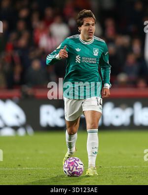 Londres, Royaume-Uni. 25 octobre 2025. Londres, Angleterre, octobre 25 2025 : Federico Chiesa (14 Liverpool) lors du match de premier League entre Brentford et Liverpool au Gtech Community Stadium à Londres, en Angleterre. (Photo de Jay Patel/Sports Press photo/SPP) crédit : SPP Sport Press photo. /Alamy Live News Banque D'Images