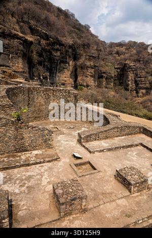 Visite du site archéologique de Malinalco, Mexique. Banque D'Images