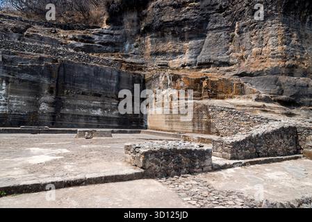 Visite du site archéologique de Malinalco, Mexique. Banque D'Images