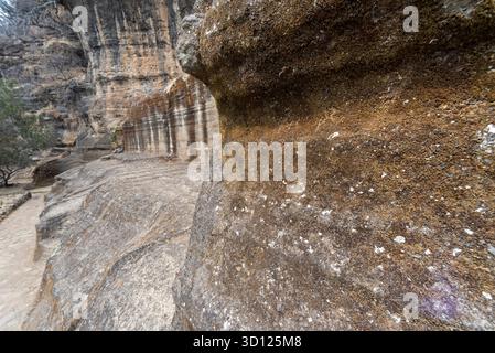 Visite du site archéologique de Malinalco, Mexique. Banque D'Images