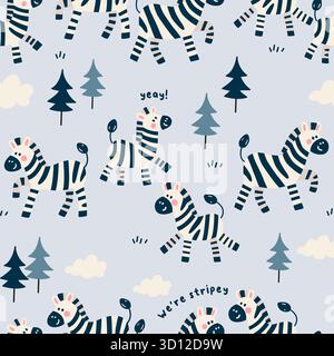 Ensemble de motifs à motif animal mignon Illustration de Vecteur