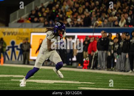 Morgantown, WV, États-Unis. 25 octobre 2025. 25 octobre 2025 : Jordan Dwyer lors des West Virginia University Mountaineers (WVU) vs Texas Christian University Horned Frogs (TCU) à Morgantown, WV au Milan Puskar Stadium. Bradley Martin/apparent Media Group (crédit image : © AMG/AMG via ZUMA Press Wire) USAGE ÉDITORIAL SEULEMENT ! Non destiné à UN USAGE commercial ! Banque D'Images