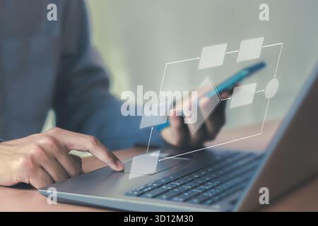 Interaction humaine avec le flux de travail Digital Process Management Banque D'Images