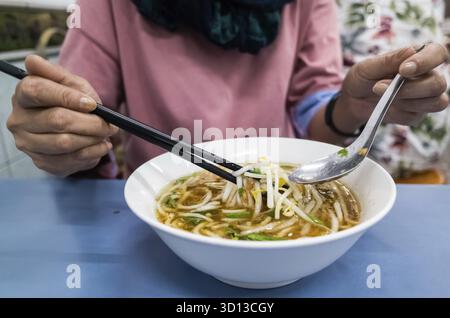 Taïwan nouilles de riz traditionnelles au petit restaurant Banque D'Images