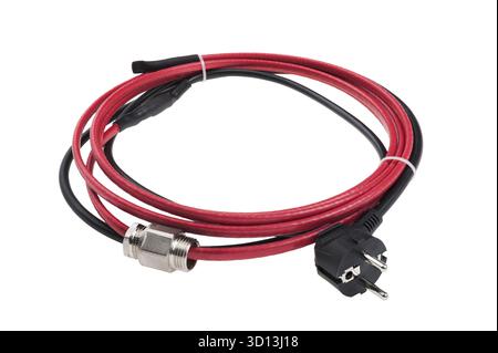 Câble chauffant isolé sur fond blanc Banque D'Images