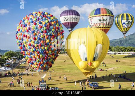 Taitung, Taiwan - 6 août 2018 : Festival international de montgolfières de Taiwan à Luye Highland Banque D'Images