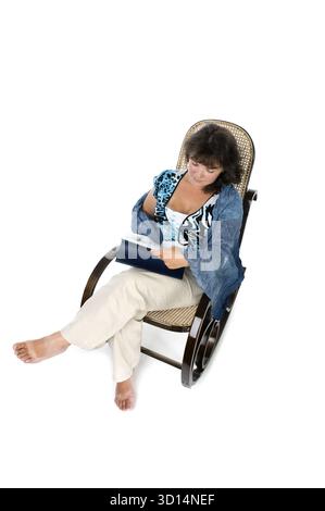 Objet sur blanc - Portrait belle brune Banque D'Images