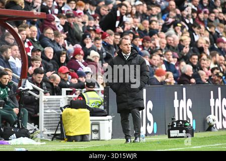 Tynecastle Park. Edinburgh.Scotland, Royaume-Uni. 26 octobre 2025. Scottish Premiership match Hearts vs Celtic . Responsable celtique Brendan Rodgers crédit : eric mccowat/Alamy Live News Banque D'Images