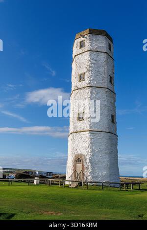 La Chalk Tower à Flamborough Head, Angleterre, Royaume-Uni Banque D'Images
