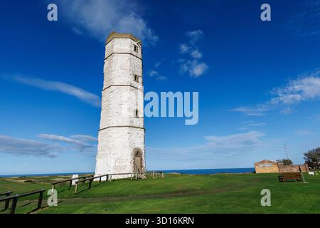La Chalk Tower à Flamborough Head, Angleterre, Royaume-Uni Banque D'Images