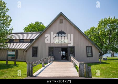 Syracuse, NY, États-Unis - 18 mai 2019 : façade extérieure du musée du sel au parc d'État d'Onondaga Lake. Banque D'Images