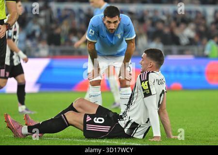 Roma, Latium. 26 octobre 2025. Dusan Vlahovic lors de la série A Enilive match entre SS Lazio et FC Juventus au stade olimpico à Rome 26 octobre 2025 crédit : massimo insabato/Alamy Live News Banque D'Images